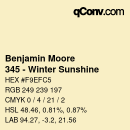 Farbcode: Benjamin Moore - 345 - Winter Sunshine | qconv.com