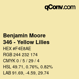 Farbcode: Benjamin Moore - 346 - Yellow Lilies | qconv.com