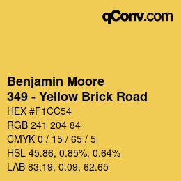 Color code: Benjamin Moore - 349 - Yellow Brick Road | qconv.com
