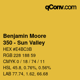 Color code: Benjamin Moore - 350 - Sun Valley | qconv.com