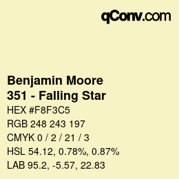 Color code: Benjamin Moore - 351 - Falling Star | qconv.com