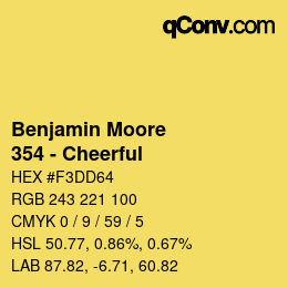 Color code: Benjamin Moore - 354 - Cheerful | qconv.com