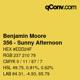 Color code: Benjamin Moore - 356 - Sunny Afternoon | qconv.com