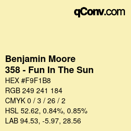 Code couleur: Benjamin Moore - 358 - Fun In The Sun | qconv.com