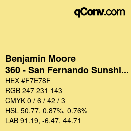 Color code: Benjamin Moore - 360 - San Fernando Sunshine | qconv.com