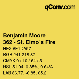Código de color: Benjamin Moore - 362 - St. Elmo´s Fire | qconv.com