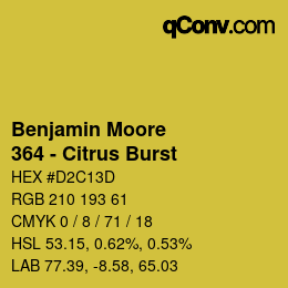 Color code: Benjamin Moore - 364 - Citrus Burst | qconv.com