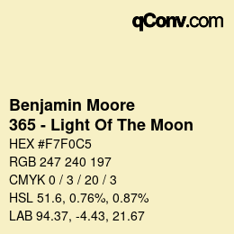 Farbcode: Benjamin Moore - 365 - Light Of The Moon | qconv.com