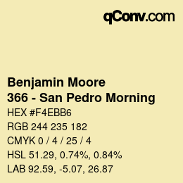 Color code: Benjamin Moore - 366 - San Pedro Morning | qconv.com