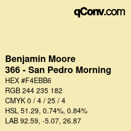 Code couleur: Benjamin Moore - 366 - San Pedro Morning | qconv.com