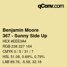 Color code: Benjamin Moore - 367 - Sunny Side Up | qconv.com