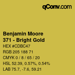 Color code: Benjamin Moore - 371 - Bright Gold | qconv.com