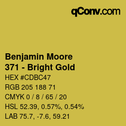 Código de color: Benjamin Moore - 371 - Bright Gold | qconv.com