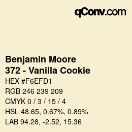 Color code: Benjamin Moore - 372 - Vanilla Cookie | qconv.com