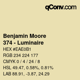 Color code: Benjamin Moore - 374 - Luminaire | qconv.com