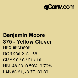 Color code: Benjamin Moore - 375 - Yellow Clover | qconv.com