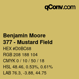 Color code: Benjamin Moore - 377 - Mustard Field | qconv.com