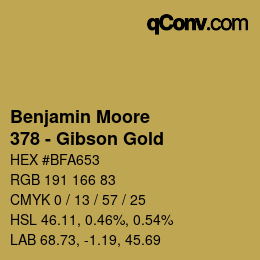 Color code: Benjamin Moore - 378 - Gibson Gold | qconv.com