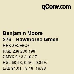 Color code: Benjamin Moore - 379 - Hawthorne Green | qconv.com