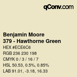 Code couleur: Benjamin Moore - 379 - Hawthorne Green | qconv.com