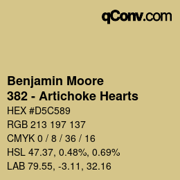 Code couleur: Benjamin Moore - 382 - Artichoke Hearts | qconv.com