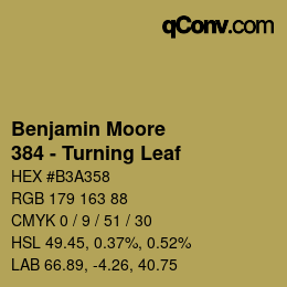 Farbcode: Benjamin Moore - 384 - Turning Leaf | qconv.com