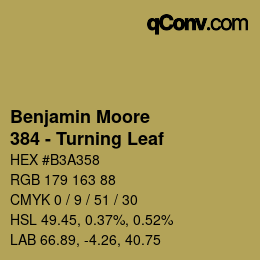 Código de color: Benjamin Moore - 384 - Turning Leaf | qconv.com