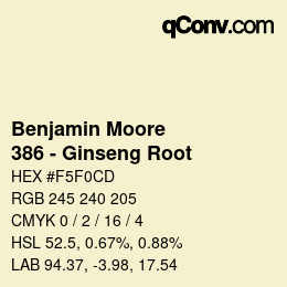 Code couleur: Benjamin Moore - 386 - Ginseng Root | qconv.com