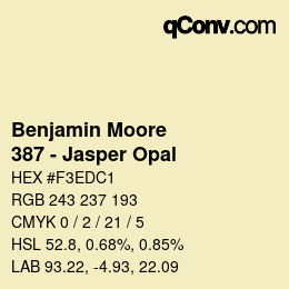 Code couleur: Benjamin Moore - 387 - Jasper Opal | qconv.com