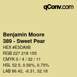 Código de color: Benjamin Moore - 389 - Sweet Pear | qconv.com