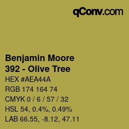Color code: Benjamin Moore - 392 - Olive Tree | qconv.com