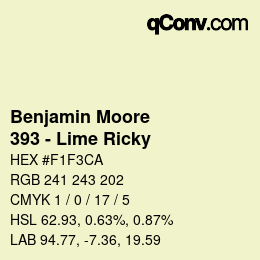 Code couleur: Benjamin Moore - 393 - Lime Ricky | qconv.com