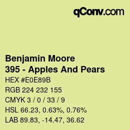 颜色代码: Benjamin Moore - 395 - Apples And Pears | qconv.com