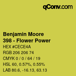 Color code: Benjamin Moore - 398 - Flower Power | qconv.com
