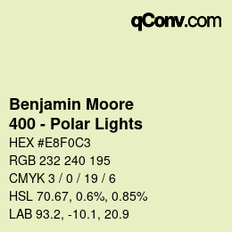 Code couleur: Benjamin Moore - 400 - Polar Lights | qconv.com