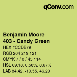 Código de color: Benjamin Moore - 403 - Candy Green | qconv.com