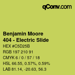 Farbcode: Benjamin Moore - 404 - Electric Slide | qconv.com