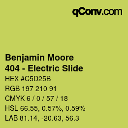 Code couleur: Benjamin Moore - 404 - Electric Slide | qconv.com