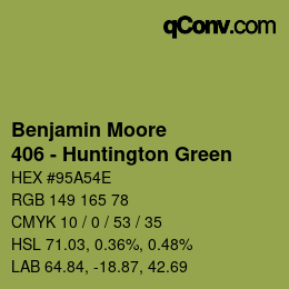 Color code: Benjamin Moore - 406 - Huntington Green | qconv.com