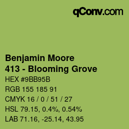 Color code: Benjamin Moore - 413 - Blooming Grove | qconv.com