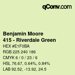 Color code: Benjamin Moore - 415 - Riverdale Green | qconv.com