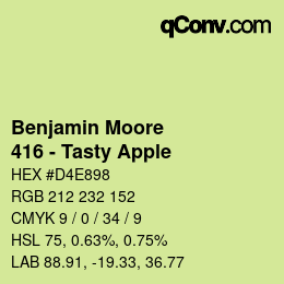 Color code: Benjamin Moore - 416 - Tasty Apple | qconv.com