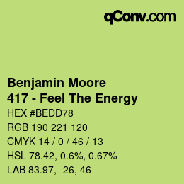 Farbcode: Benjamin Moore - 417 - Feel The Energy | qconv.com