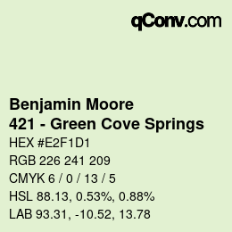カラーコード: Benjamin Moore - 421 - Green Cove Springs | qconv.com