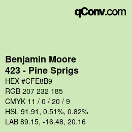 Código de color: Benjamin Moore - 423 - Pine Sprigs | qconv.com