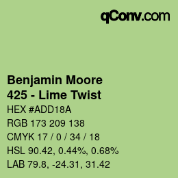 Code couleur: Benjamin Moore - 425 - Lime Twist | qconv.com