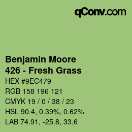 Code couleur: Benjamin Moore - 426 - Fresh Grass | qconv.com