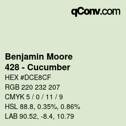 カラーコード: Benjamin Moore - 428 - Cucumber | qconv.com