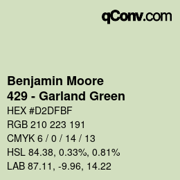 Farbcode: Benjamin Moore - 429 - Garland Green | qconv.com
