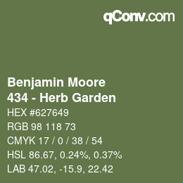 Código de color: Benjamin Moore - 434 - Herb Garden | qconv.com